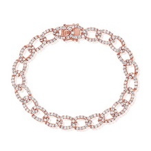 Load image into Gallery viewer, 14K Gold 5.18Ct Diamond Open Link Bracelet, available in White, Rose and Yellow Gold
