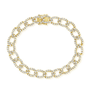 14K Gold 5.18Ct Diamond Open Link Bracelet, available in White, Rose and Yellow Gold
