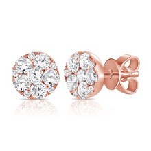 Load image into Gallery viewer, 14K Gold 0.78Ct Diamond Circle Earring, available in White, Rose and Yellow Gold
