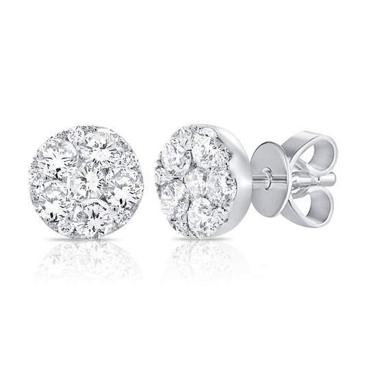 14K Gold 0.70Ct Diamond Circle Earring, available in White, Rose and Yellow Gold