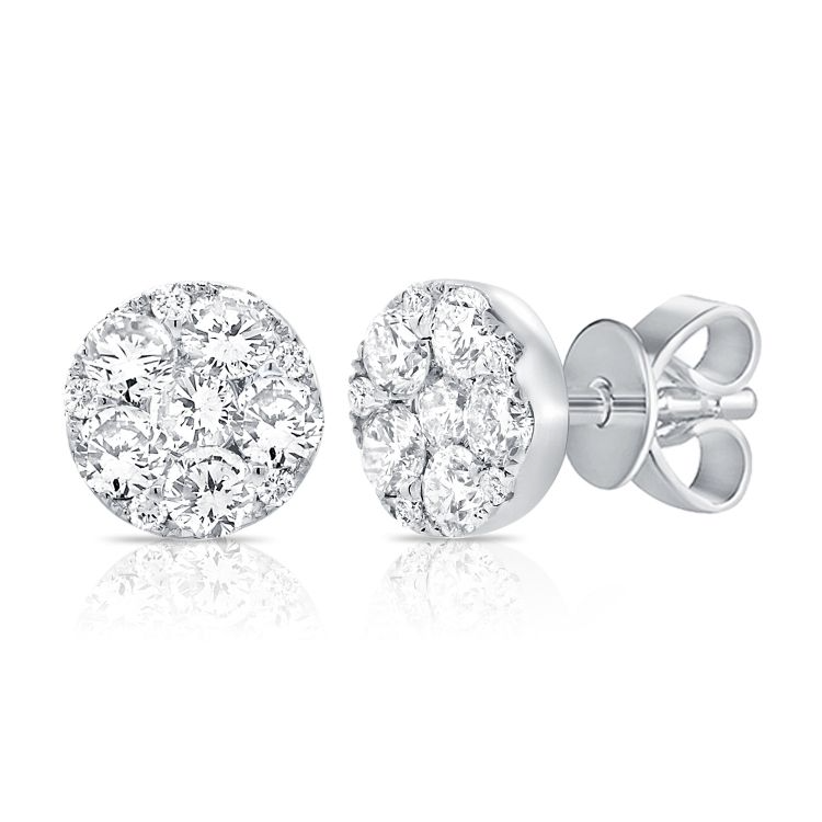 14K Gold 0.78Ct Diamond Circle Earring, available in White, Rose and Yellow Gold