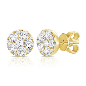 14K Gold 0.78Ct Diamond Circle Earring, available in White, Rose and Yellow Gold