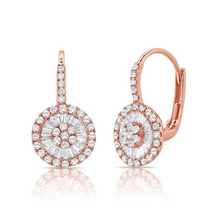 Load image into Gallery viewer, 14k Gold 0.45Ct Baguette, 0.66Ct Round Diamond Earring, available in White, Rose and Yellow Gold
