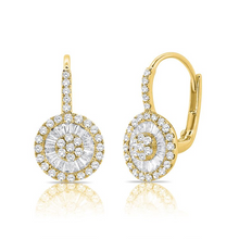 Load image into Gallery viewer, 14k Gold 0.45Ct Baguette, 0.66Ct Round Diamond Earring, available in White, Rose and Yellow Gold
