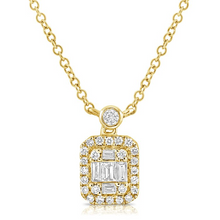Load image into Gallery viewer, 14k Gold Baguette 0.11 ct, Round 0.12 Ct Diamond Necklace, available in White, Rose and Yellow Gold
