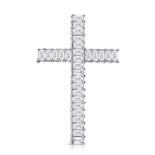 Load image into Gallery viewer, 14k Gold 0.40Ct Diamond Baguette Cross, available in White, Rose and Yellow Gold
