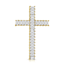 Load image into Gallery viewer, 14k Gold 0.40Ct Diamond Baguette Cross, available in White, Rose and Yellow Gold
