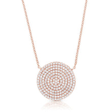 Load image into Gallery viewer, 14k Diamond Pave Circle Necklace, Available in White, Rose and Yellow Gold

