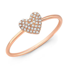 Load image into Gallery viewer, 14k Gold 0.12 Carat Diamond Heart Ring, Available in White, Rose and Yellow Gold
