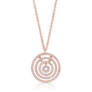 14k 0.60 Ct Diamond Five Circle Necklace, Available in White, Rose and Yellow Gold