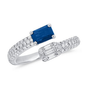 14k Gold 0.89Ct Sapphire and 0.68Ct Diamond Ring, available in White, Rose and Yellow Gold