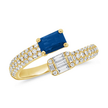 Load image into Gallery viewer, 14k Gold 0.89Ct Sapphire and 0.68Ct Diamond Ring, available in White, Rose and Yellow Gold
