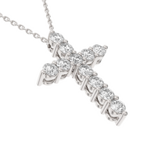 Load image into Gallery viewer, 14k White Gold 2.03Ct Diamond Cross Pendant
