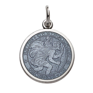 Sterling Silver Enamel St. Christopher Round Medal
