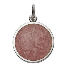 Load image into Gallery viewer, Sterling Silver Enamel St. Christopher Round Medal
