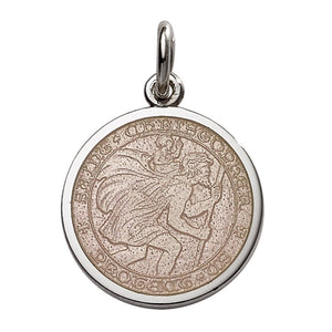 Sterling Silver Enamel St. Christopher Round Medal