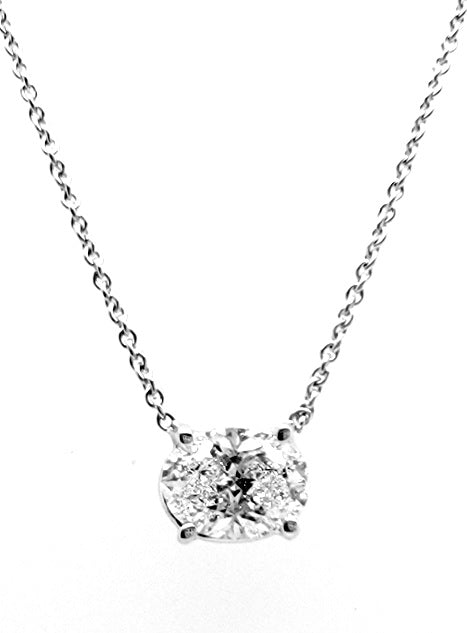14k White Gold 1.01Ct D SI2 LAB GROWN Diamond necklace