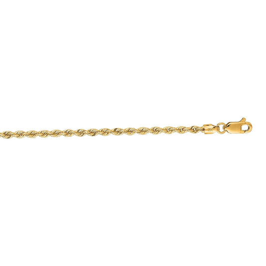 14K Yellow Gold 18 Inch 2.5mm Rope Chain