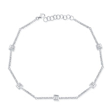 Load image into Gallery viewer, 14k 0.25 ct Diamond By The Yard Anklet, six Stations, Available in White and Yellow Gold
