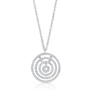 14k 0.60 Ct Diamond Five Circle Necklace, Available in White, Rose and Yellow Gold