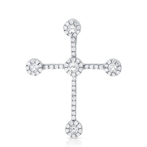 14k 0.34 Ct Diamond Cross Pendant, Available in White, Rose and Yellow Gold