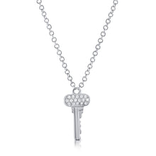Load image into Gallery viewer, 14k 0.04 Carat Diamond Key Pendant. Available in White, Rose and Yellow Gold.
