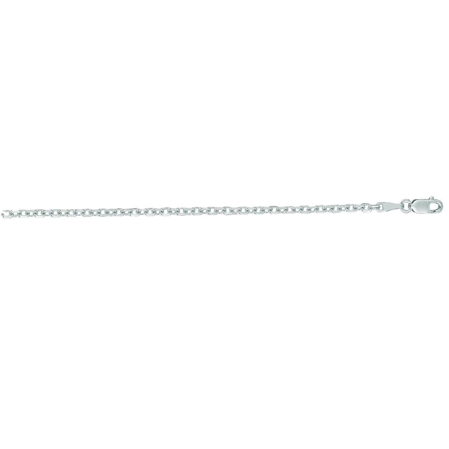 14K Gold 2.3mm Diamond Cut Cable Chain with Lobster Lock, Available in White and Yellow Gold