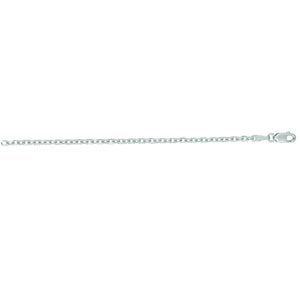 14K Gold 2.3mm Diamond Cut Cable Chain with Lobster Lock, Available in White and Yellow Gold