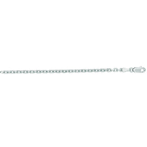 14K Gold 3.1mm Diamond Cut Cable Chain with Lobster Lock, Available in White and Yellow Gold