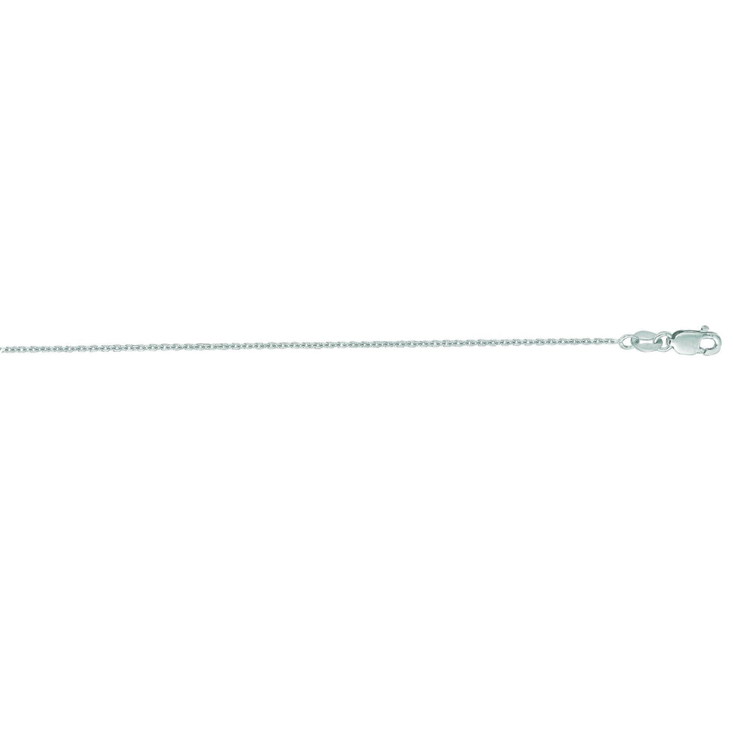 14K Gold 1.1mm Diamond Cut Cable Chain with Lobster Lock, Available in White, Rose and Yellow Gold