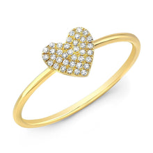 Load image into Gallery viewer, 14k Gold 0.12 Carat Diamond Heart Ring, Available in White, Rose and Yellow Gold
