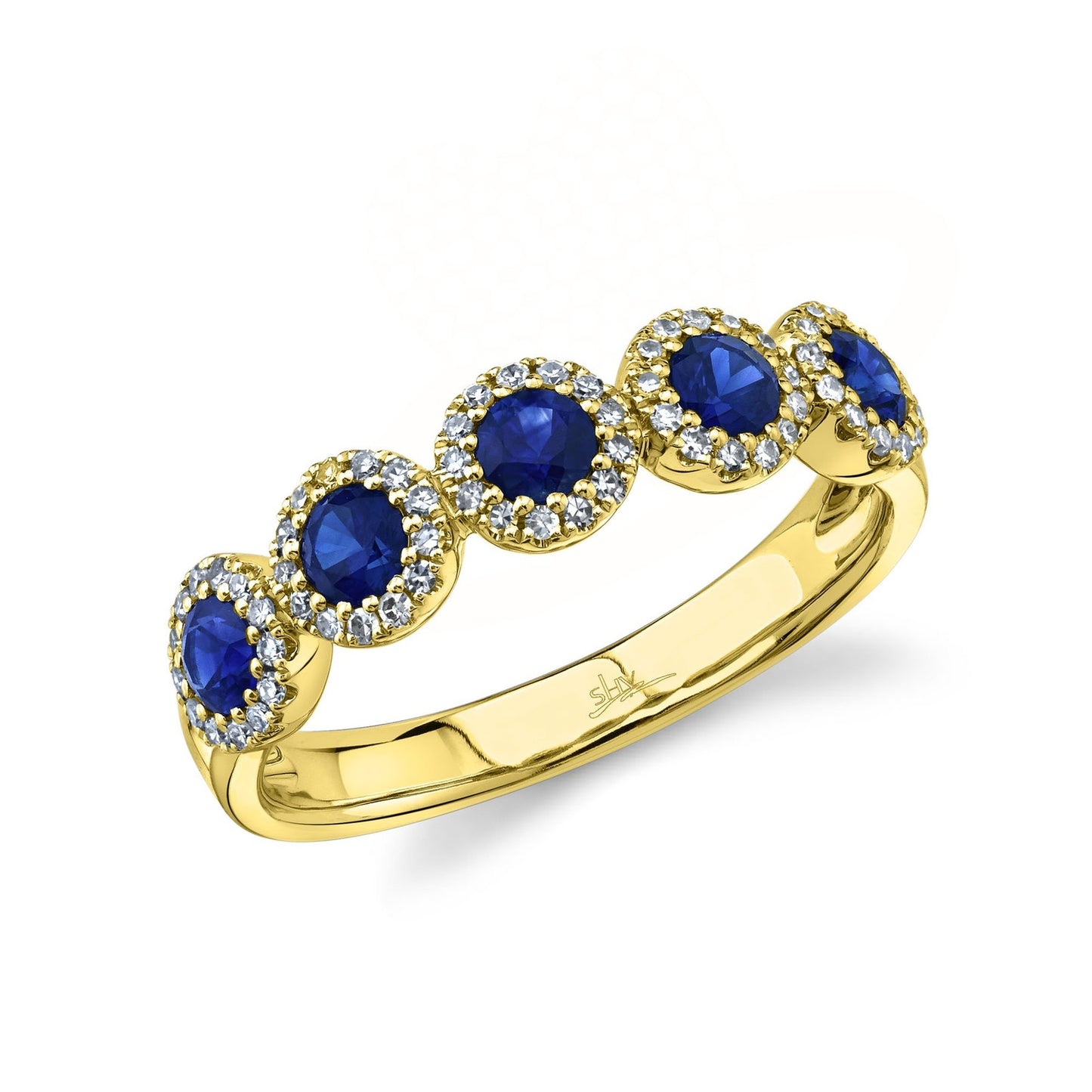 14k Gold 0.70 Ct Sapphire, 0.20 Ct Diamond Ring, Available in White, Rose and Yellow Gold