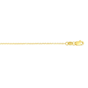 14K Gold .8mm Diamond Cut Cable Chain with Lobster Clasp Available in White, Rose and Yellow Gold