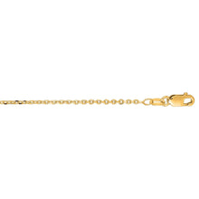 Load image into Gallery viewer, 14K Gold 1.3mm Diamond Cut Cable Chain with Lobster Lock, Available in  White and Yellow Gold

