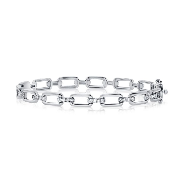 14k Gold 0.42Ct Diamond Bangle Bracelet, available in White, Rose and Yellow Gold