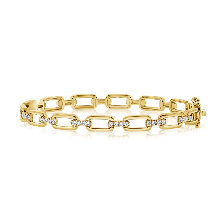 14k Gold 0.42Ct Diamond Bangle Bracelet, available in White, Rose and Yellow Gold